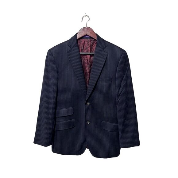 Ted Baker Endurance Black Wool Pinstripe Two-Button Blazer Size 38S